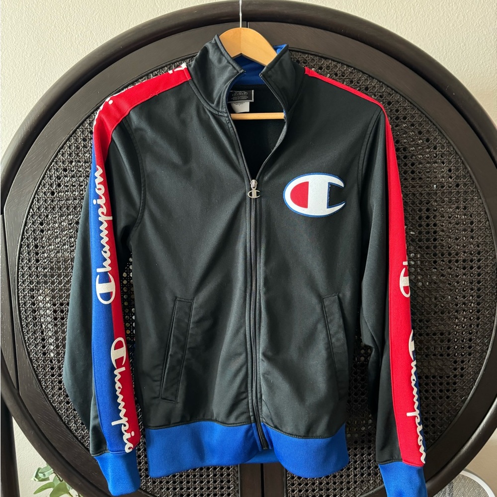 Champion Life Men's Full Zip Track Jacket Big C Logo Taping